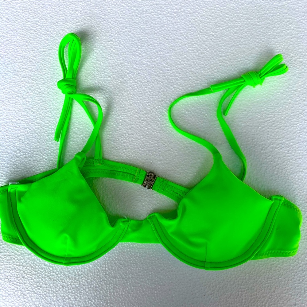 Neon green bikini top
